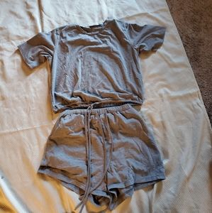 Shein grey shirt and short pj set. Size s